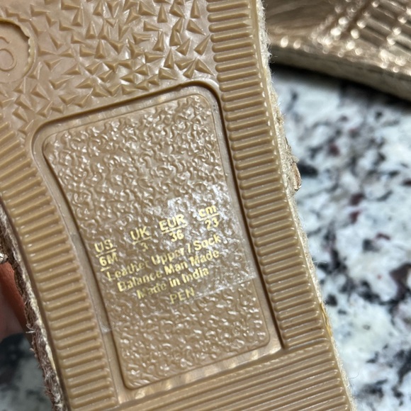 Sam Edelman Pen Gold Leather Espadrilles Slip On  Flat Size 6 - Picture 8 of 12